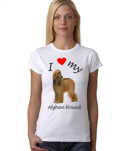 Dogs - I Heart My Afghan Hound on Womans Shirt